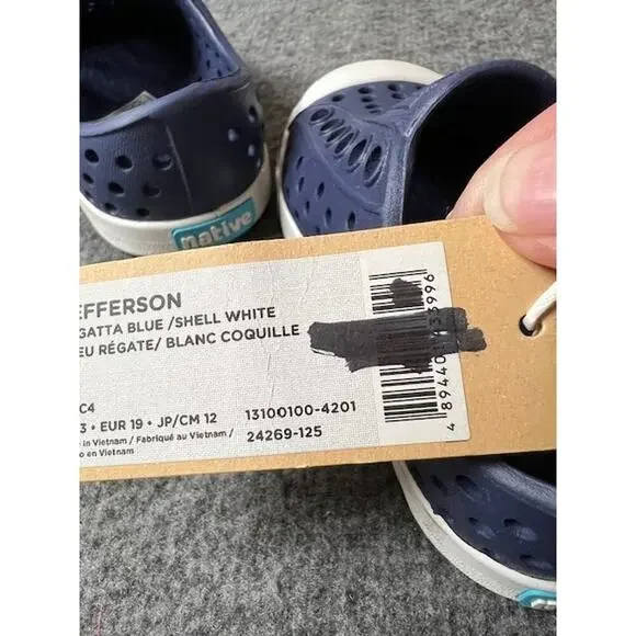 😀 Native L83604 Unisex Kids Regatta Blue Jefferson Child Slip On Shoes Size C4 - Picture 6 of 8